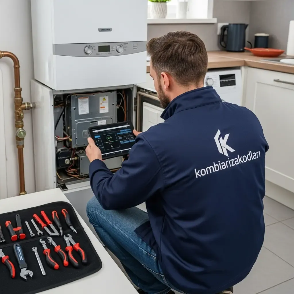 Kombi teknisyeni çalışırken